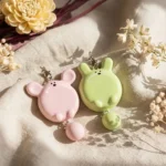 Pastel Character Duo Keychain Set (Pink & Green)