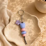 Pastel Butterfly Beaded Keychain