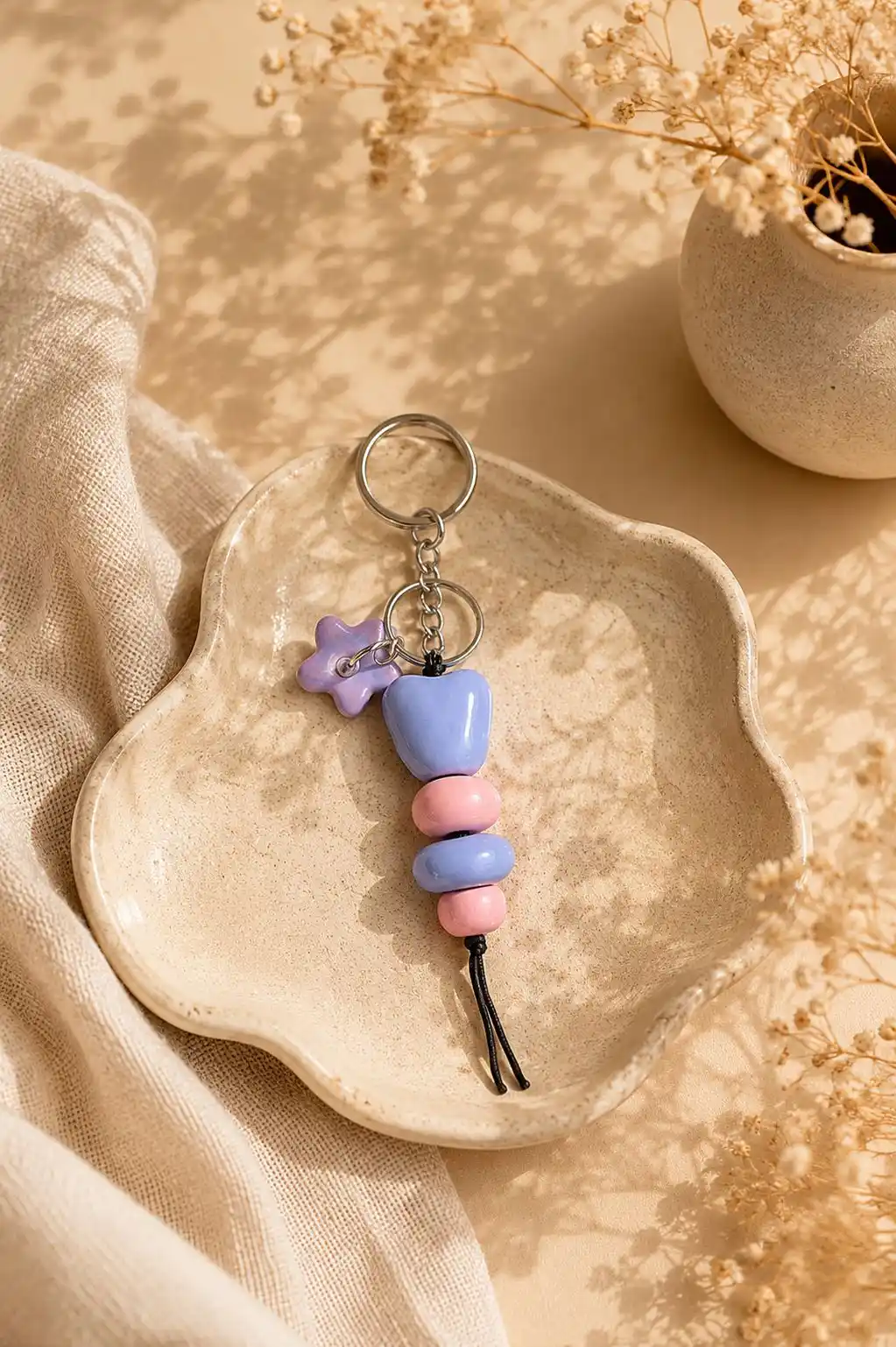 WhatsApp Image 2026-06-22 at 12.31.43 Pastel Butterfly Beaded Keychain - Image 1