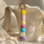 Pastel Rainbow Beaded Keychain