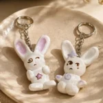 Dreamy Bunny Pair Keychain Set (White with Stars)